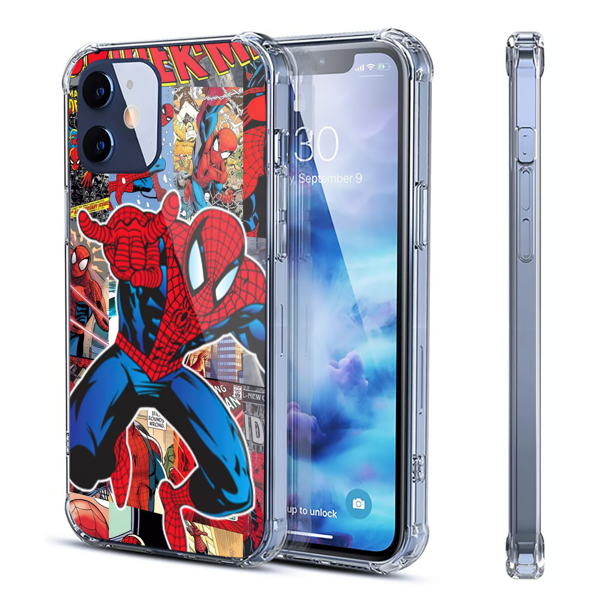 （画像用） Spider Man スパイダーマン 【iPhone 12シリーズ対応】透明スマホケース（クリアソフトケース）
